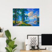 Poster Naviguer sur la rivière tranquille (Bureau à domicile)