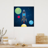 Poster Navire à fusée spatiale (Cuisine)