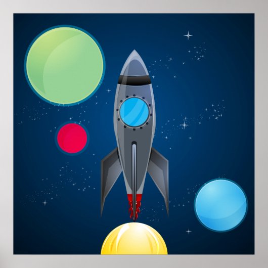 Poster Navire à fusée spatiale (Devant)