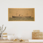 Poster Navire à vapeur du Pacifique Sacramento (1607A) (Cuisine)