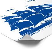 Poster Navire à voile vintage Clipper océanique marine (Coin)