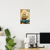 Poster Navire à voiles (Bureau à domicile)