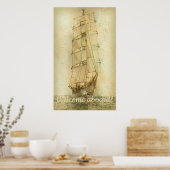 Poster Navire classique nautique (Neutre) (Cuisine)