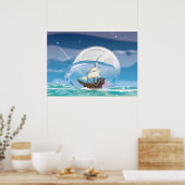 Poster Navire dans une bouteille en mer (Cuisine)