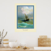 Poster Navire dans une mer tempétueuse~ Ivan Aivazovsky (Cuisine)
