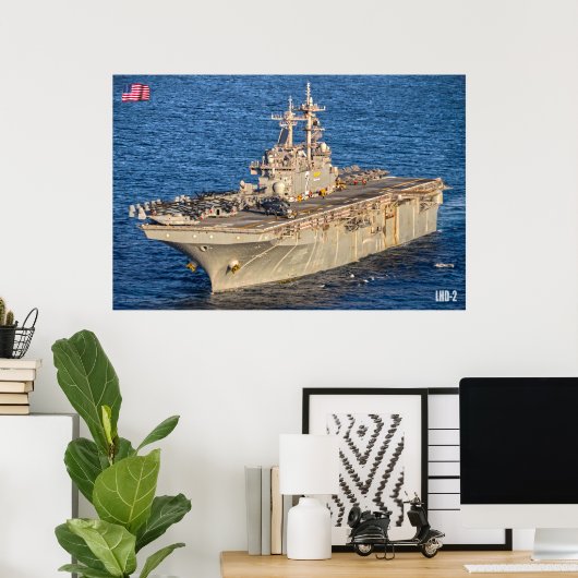 POSTER NAVIRE D'ASSAUT AMPHIBIEUX - LHD-2 (Bureau à domicile)