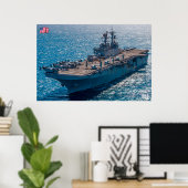 POSTER NAVIRE D'ASSAUT AMPHIBIEUX - LHD-6 (Bureau à domicile)
