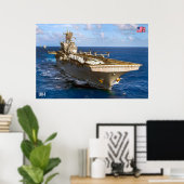 POSTER NAVIRE D'ASSAUT AMPHIBIEUX - LHD-8 (Bureau à domicile)