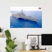 POSTER NAVIRE DE COMBAT LITTORAL - LCS-10 (Bureau à domicile)