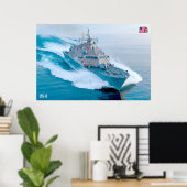 POSTER NAVIRE DE COMBAT LITTORAL - LCS-13 (Bureau à domicile)