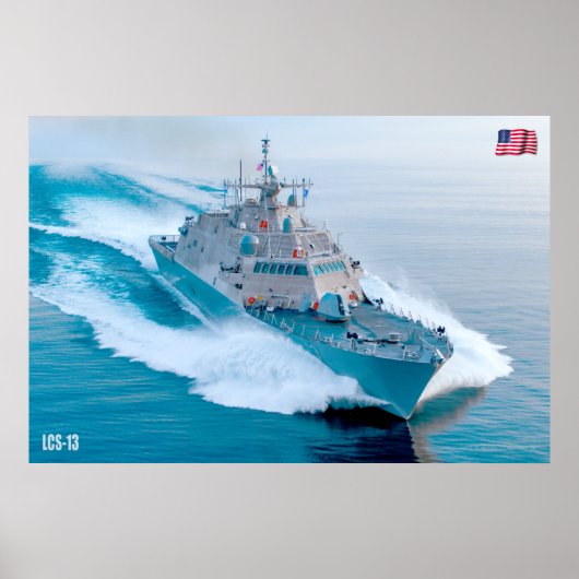 POSTER NAVIRE DE COMBAT LITTORAL - LCS-13 (Devant)