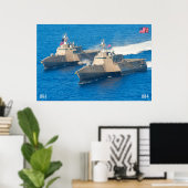 POSTER NAVIRE DE COMBAT LITTORAL - LCS-4 (Bureau à domicile)