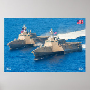 POSTER NAVIRE DE COMBAT LITTORAL - LCS-4