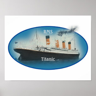 Poster Navire de ligne Titanic Maritime Blue Star