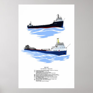Poster Navire des Grands Lacs Histoire algomarine