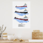 Poster Navire des Grands Lacs Histoire de la Frontenac (Cuisine)