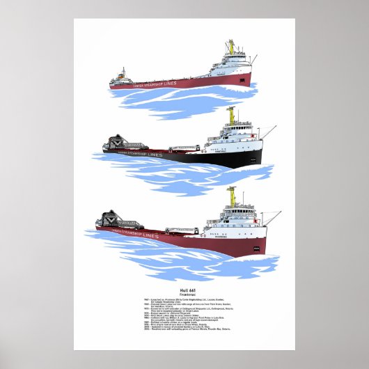 Poster Navire des Grands Lacs Histoire de la Frontenac (Devant)