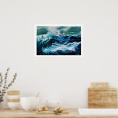 Poster Navire en mer dans la tempête (Cuisine)
