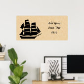 Poster Navire pirate. Voilier. (Bureau à domicile)