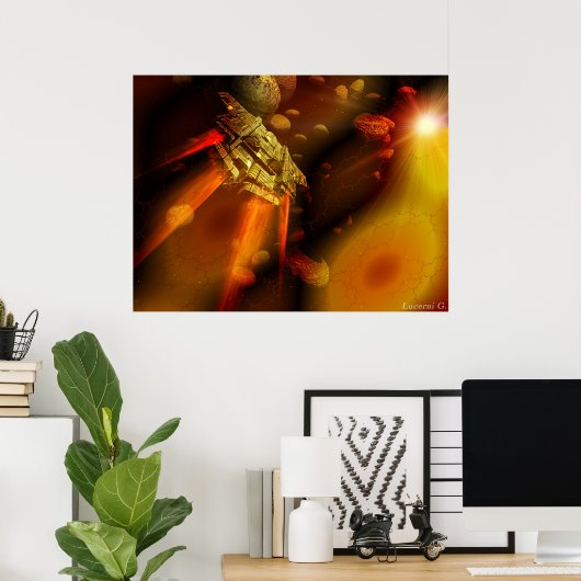 Poster Navire spatial (Bureau à domicile)