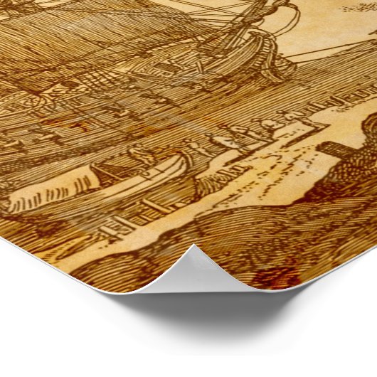 Poster Navire vintage (Coin)