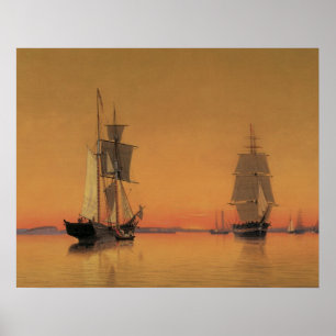 Poster Navires à Boston Harbour à Twilight 1859