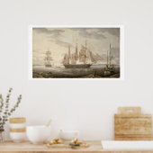 Poster Navires à Harbour, 1805 (huile sur toile) (Cuisine)