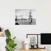 Poster Navires à Portland Oregon (Bureau à domicile)