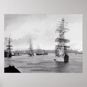 Poster Navires à Portland Oregon