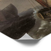 Poster Navires à voile hollandais sur une mer orageuse c. (Coin)