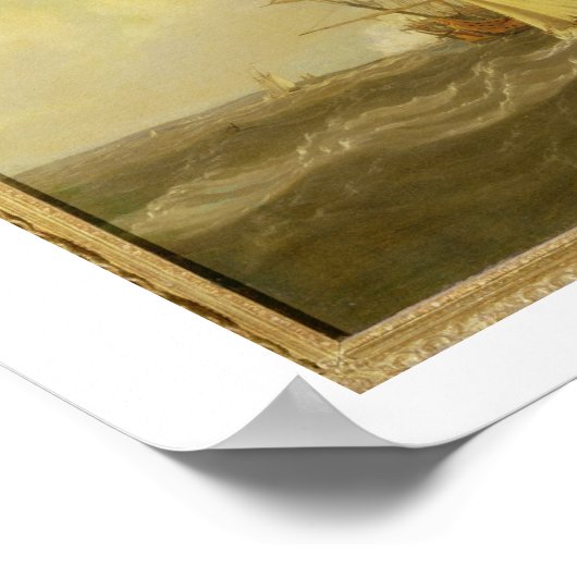 Poster Navires anglais arrivant en Ancre dans une brise f (Coin)