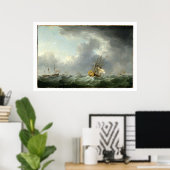 Poster Navires anglais devant un mâle (Bureau à domicile)