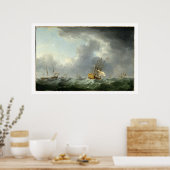 Poster Navires anglais devant un mâle (Cuisine)