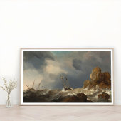 Poster Navires dans un Galé, Marine