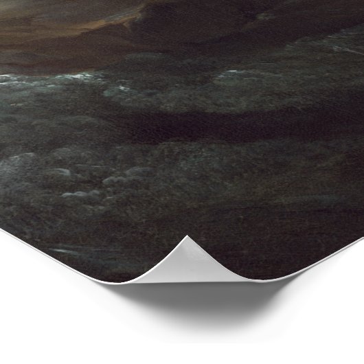 Poster Navires en détresse au large d'une côte rocheuse (Coin)