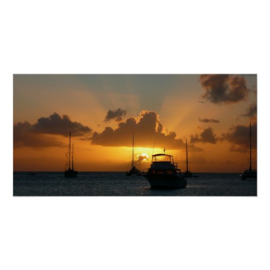 Poster Navires et Sunset Tropical Seascape (Devant)