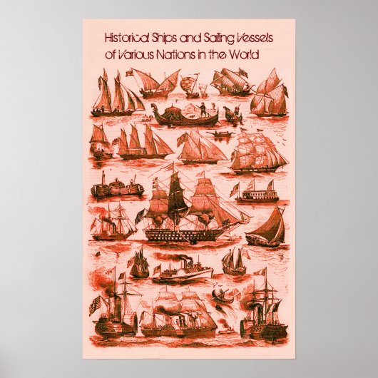 Poster NAVIRES NAVIRES VINTAGES INTERNATIONAUX, Rouge (Devant)