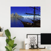 Poster Navires reposant sur le quai (Bureau à domicile)