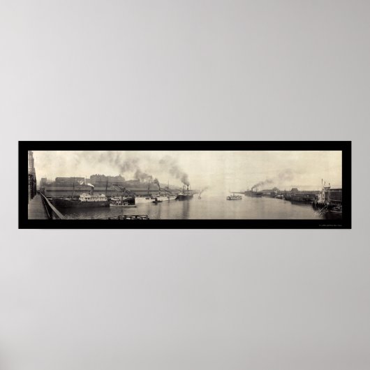 Poster Navires Tacoma WA Photo 1908 (Devant)