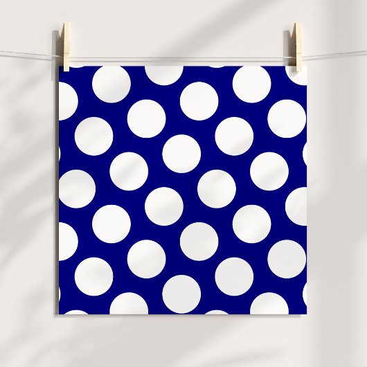 Poster Navy and White Polka Dots