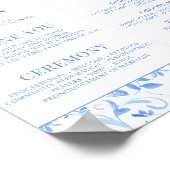 Poster Navy Blue Folk Floral Wedding Programmes Télécharg (Coin)