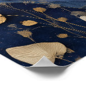 Poster Navy Blue Gold Fantasy Night Sky Wall Art Print (Coin)