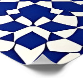 Poster Navy Blue Mosaic Geometric Pattern (Coin)