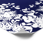 Poster Navy blue snowflakes wedding welcome sign (Coin)