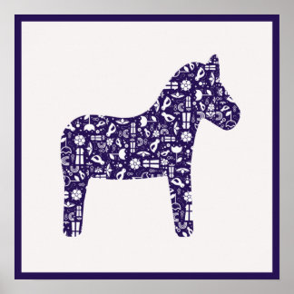 Poster Navy Dala Horse