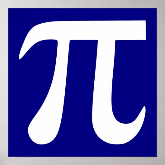 Poster Navy et symbole Pi blanc (Devant)