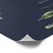 POSTER NAVY JAUNE ROSE BOURGOGNE FLEUR BRIDAL SHOWER FA (Coin)