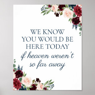 Poster Navy Marsala We Know You Would Be Here Today Sign