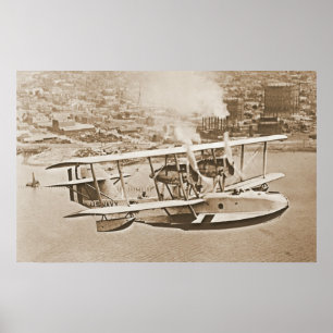 Poster Navy Seaplane PN9 Flying Coastline