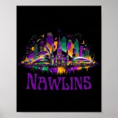 Poster Nawlins New Orleans Cityscape Mardi-gras Souvenir (Devant)